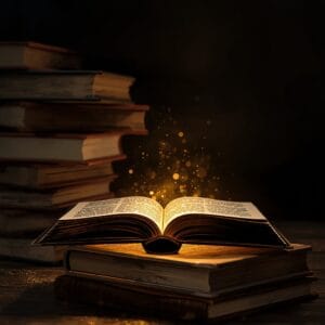Guía biblioterapia libros con luz dorada - recursos lecturas psicología emocional Mente Serena