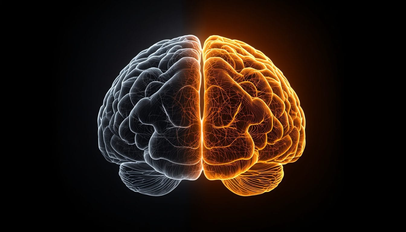 Ruta neuronal antigua atenuándose mientras una nueva se ilumina en dorado — neuroplasticidad dirigida Mente Serena