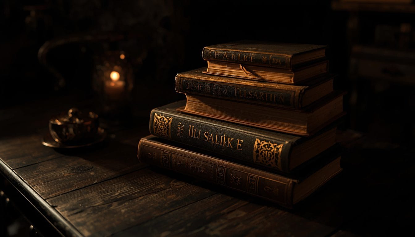 Libros iluminados por luz dorada - biblioterapia psicología emocional Mente Serena