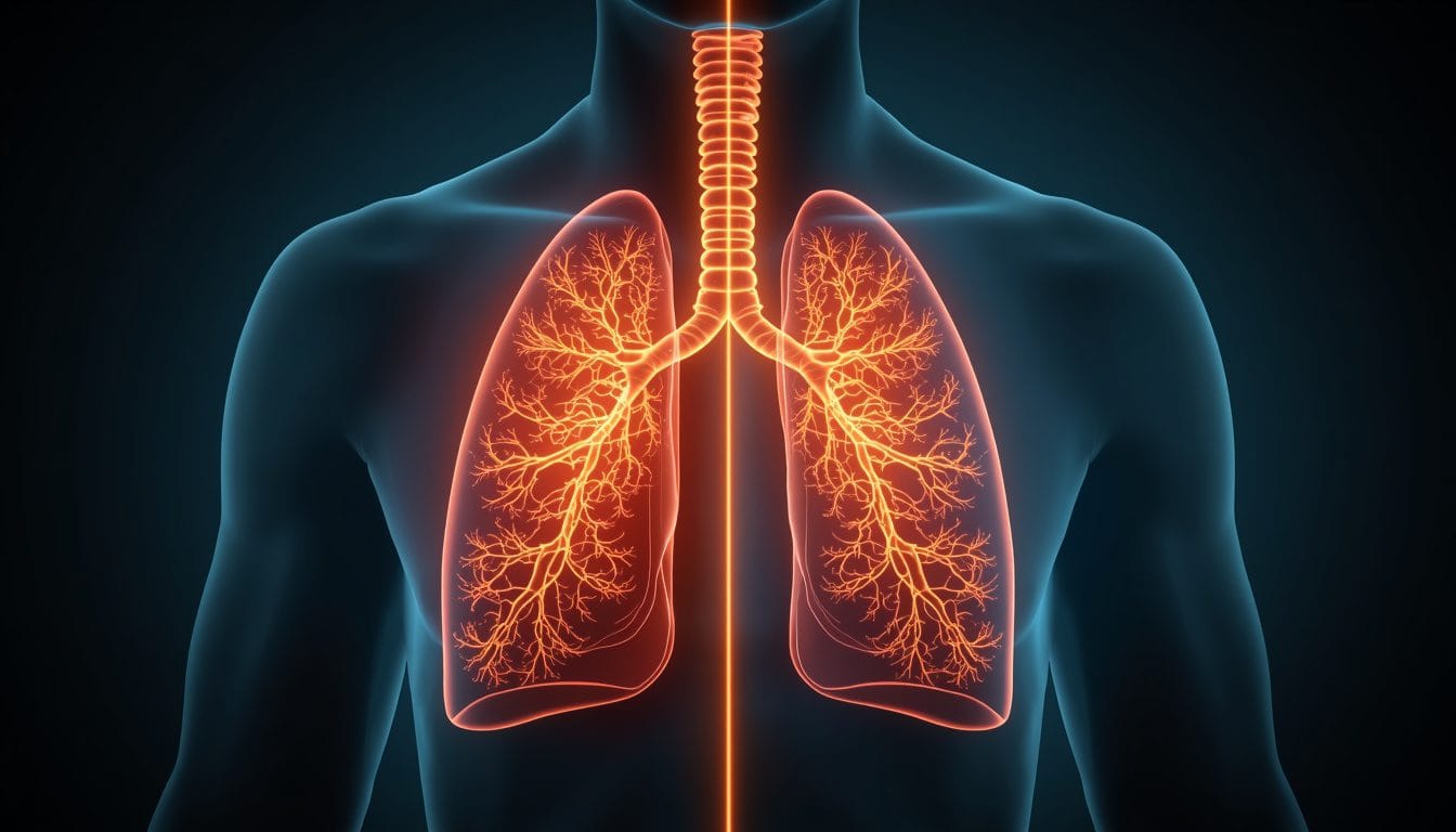 Alvéolos pulmonares abriéndose con la doble inhalación y nervio vago activándose — suspiro cíclico nervio vago Mente Serena
